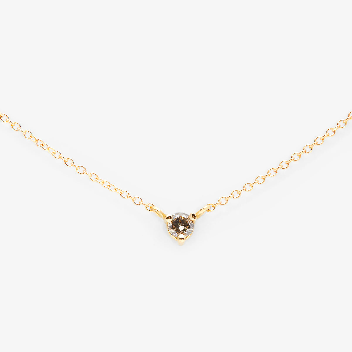 N6701BR | 3mm Brown Diamond Birthstone Necklace