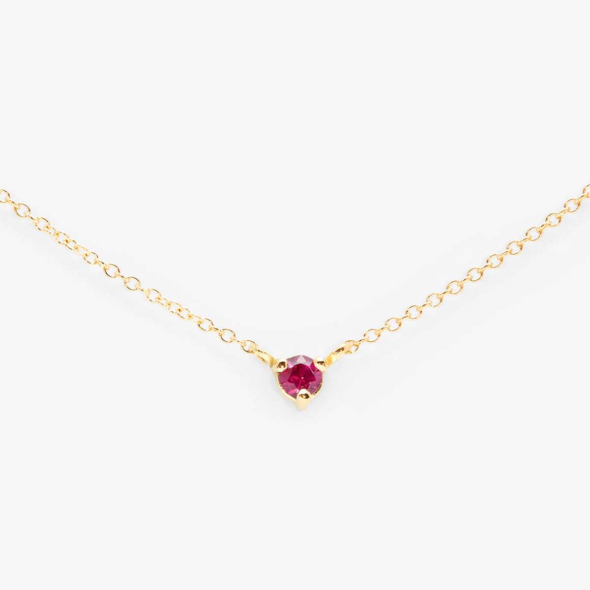 N6701R | 3mm Ruby Birthstone Necklace