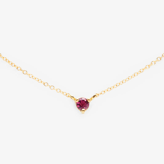 N6701T | 3mm Pink Tourmaline Birthstone Necklace