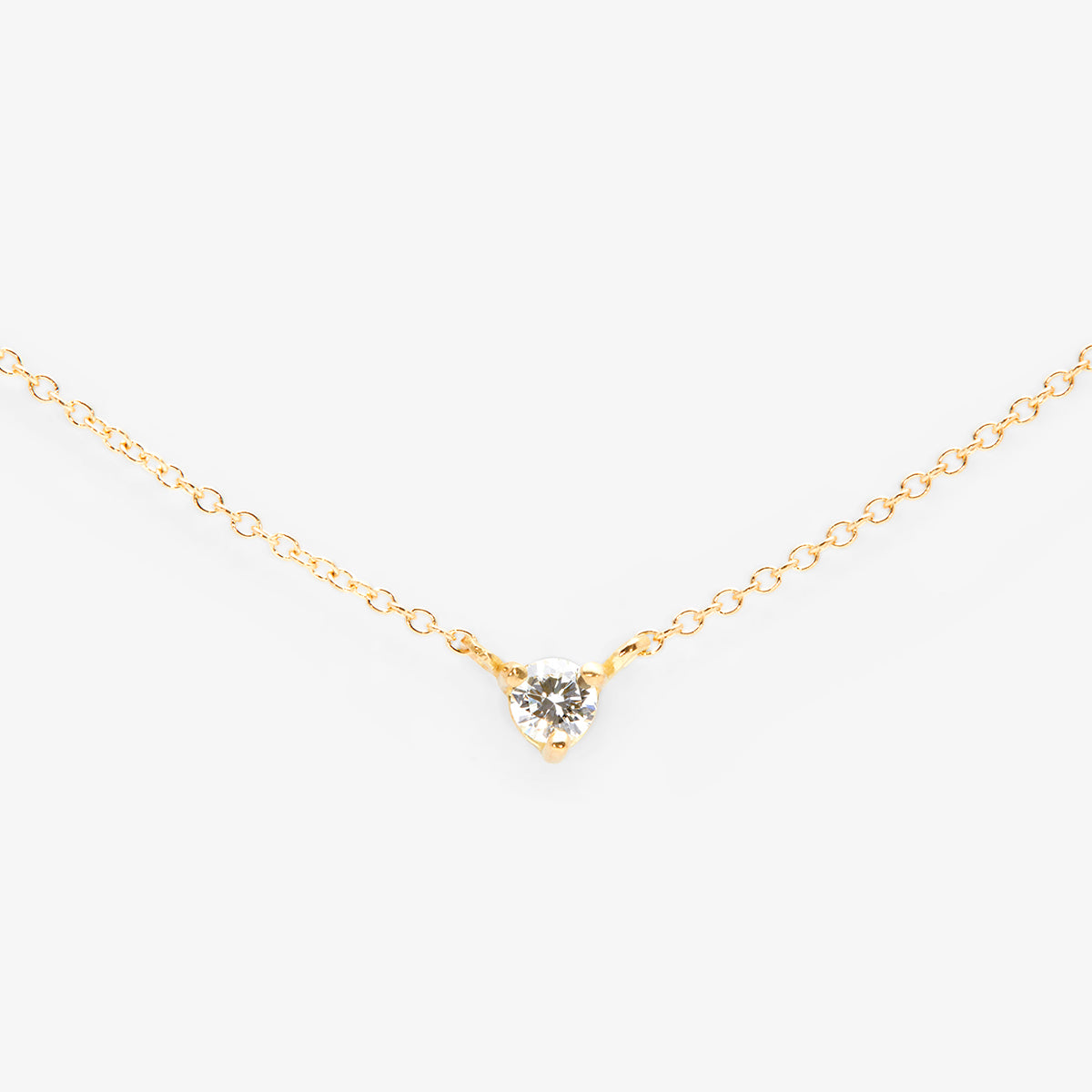 N6701W | 3mm White Diamond Birthstone Necklace