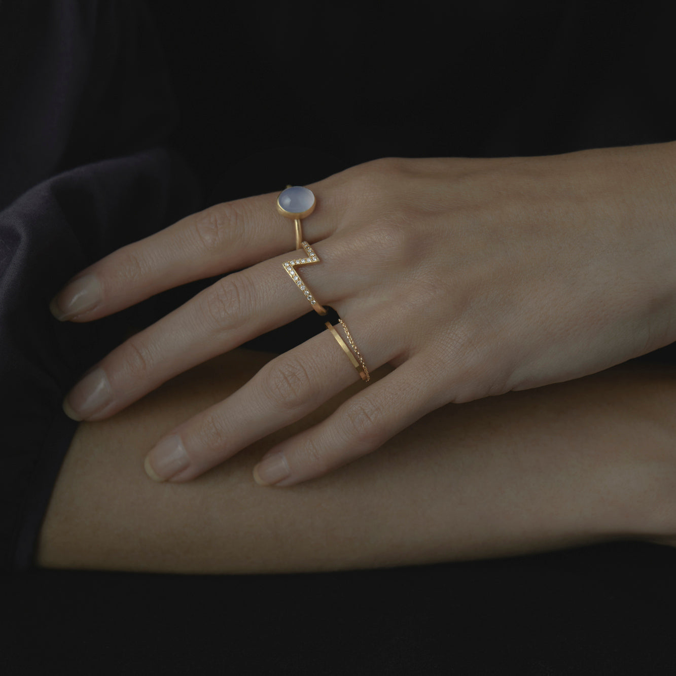 Blue Chalcedony Glacé Ring | R12001BC ~