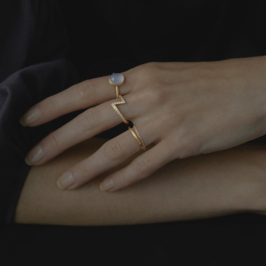 Blue Chalcedony Glacé Ring | R12001BC ~