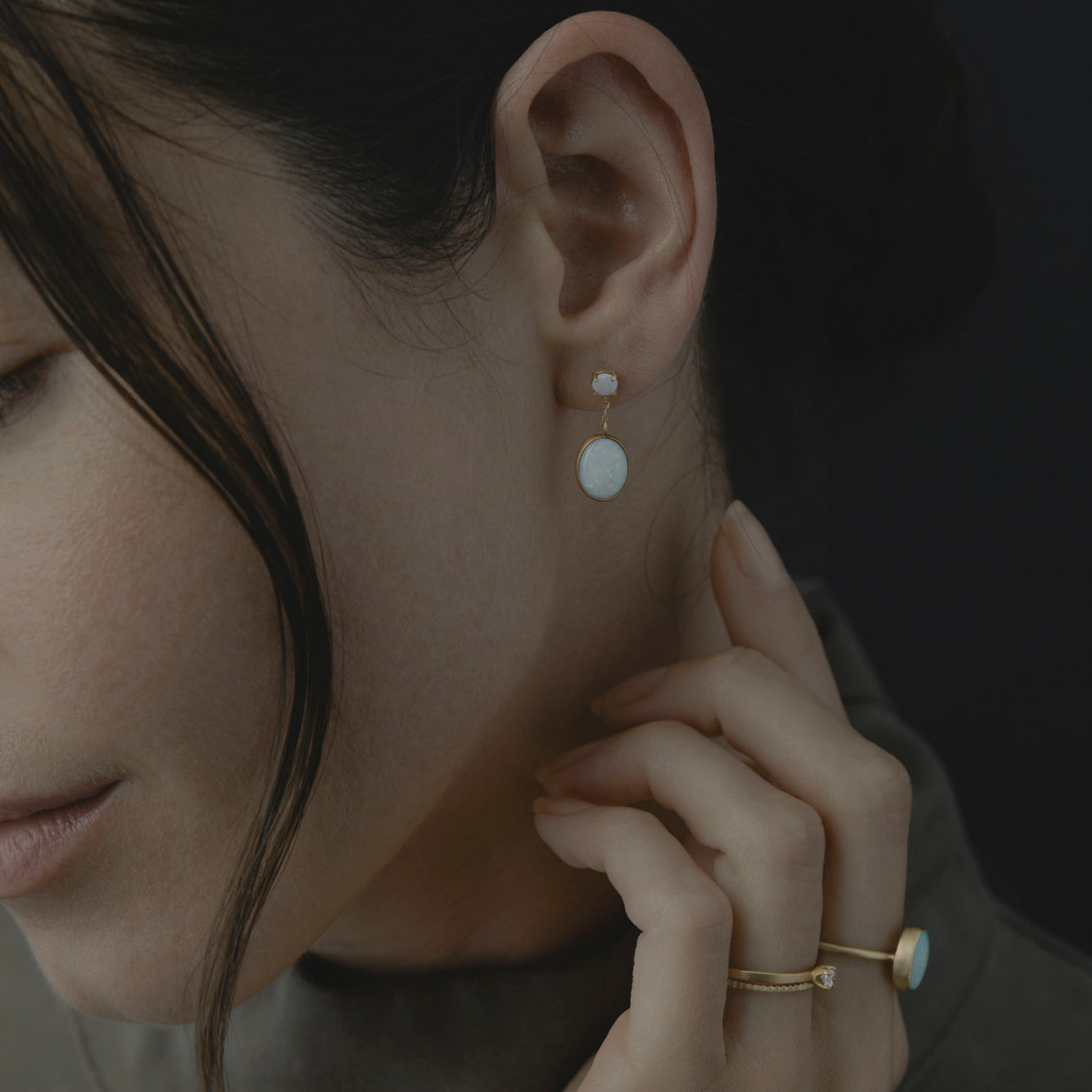 Australian White Opal Glacé Ring | R12001OP ~